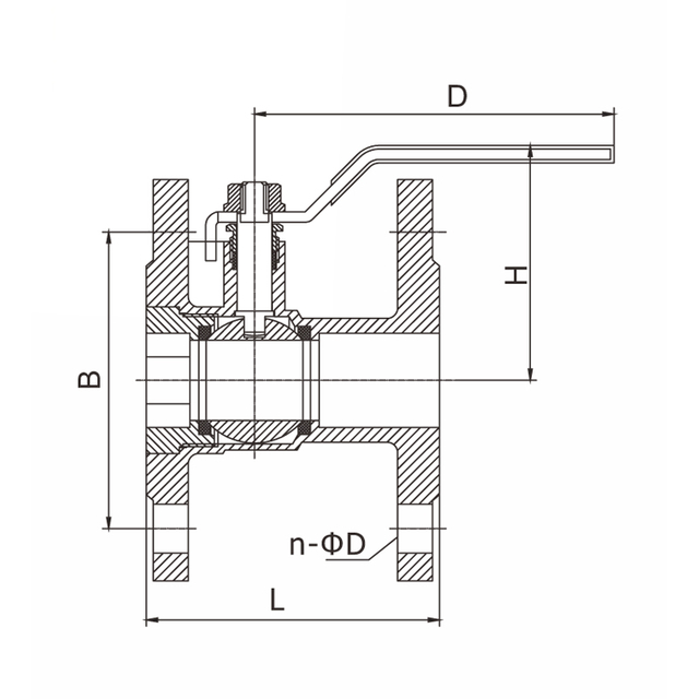 1396 Q41F-16T黄铜钢柄法兰球阀