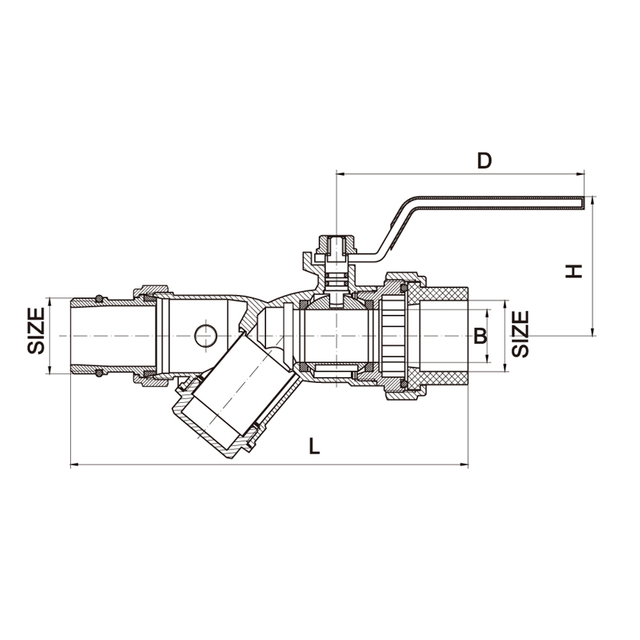 1370 Q11F-16T黄铜PPR活接过滤球阀