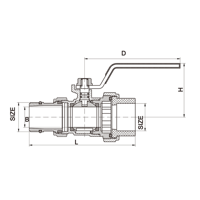 1325 Q11F-16T黄铜钢柄PPR活接球阀