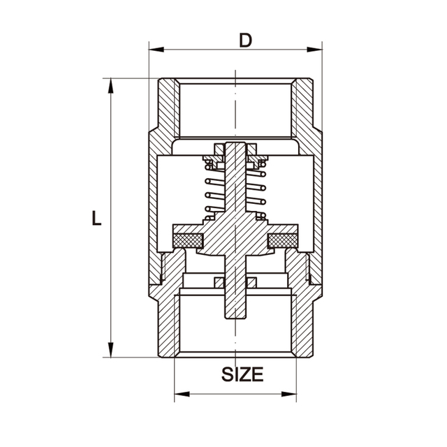 1730 H12X-16T黄铜立式止回阀(软密封)